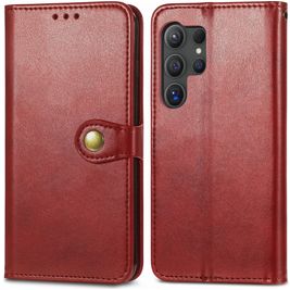 Mobigear Snap Button Housse Samsung Galaxy S25 Etui Porte-Monnaie - Rouge
