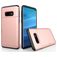 Mobigear Card Samsung Galaxy S10e Plastique rigide Coque arrière Antichoc avec porte-cartes - Rose doré