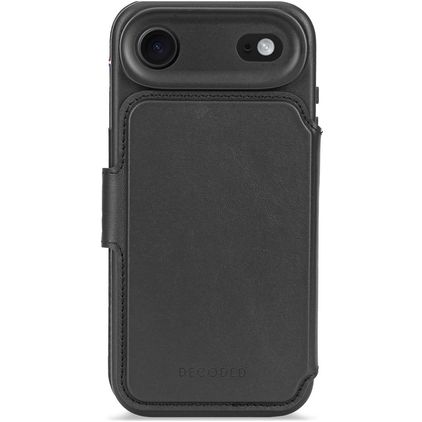 Decoded Detachable Wallet Housse iPhone Air MagSafe Etui avec Coque Détachable en Cuir Véritable Porte-Monnaie - Noir