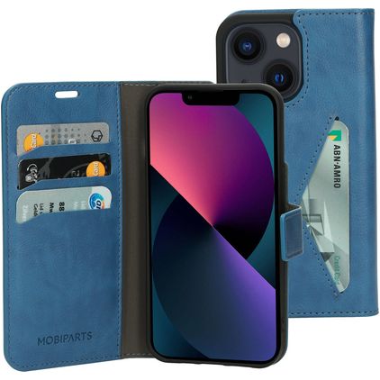 Mobiparts Classic Wallet Housse iPhone 13 Etui Porte-Monnaie - Bleu