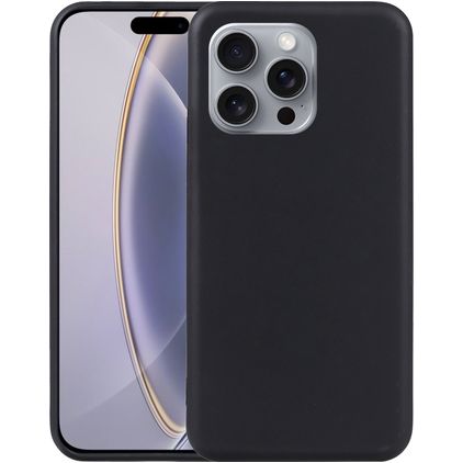 Mobigear Basics Coque iPhone 16 Pro Max Coque arrière en TPU Souple - Noir