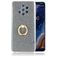 Mobigear Glitter Ring Coque Nokia 9 PureView Coque arrière en TPU Souple avec Anneau-Support - Gris