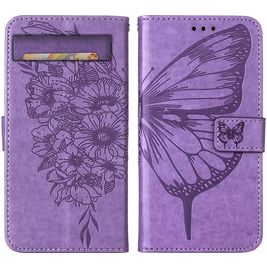Mobigear Butterfly Housse Google Pixel 7a Etui Porte-Monnaie - Violet