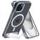 Mobiparts Hardcover Transparent iPhone 14 MagSafe Plastique rigide Coque arrière avec béquille - Transparent