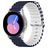Mobigear Ocean Bracelet Silicone Smartwatch Fermeture boucle ardillon - Connexion universelle de 22 mm - Blanc / Dark Blue