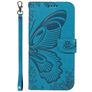 Mobigear Butterfly Housse Samsung Galaxy S25 Etui Porte-Monnaie - Bleu