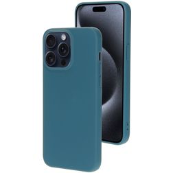 Mobiparts Coque iPhone 15 Pro Max Coque arrière en Silicone - Blueberry Blue