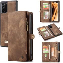 CaseMe 008 Samsung Galaxy Note 20 Coque Étui 2en1 avec coque amovible Portefeuille - Marron