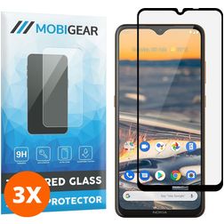 Mobigear Premium Nokia 5.3 Verre trempé Protection d'écran - Compatible Coque - Noir (Lot de 3)