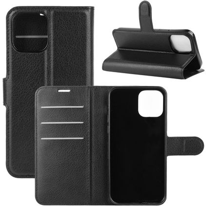 Mobigear Classic Housse iPhone 12 Etui Porte-Monnaie - Noir