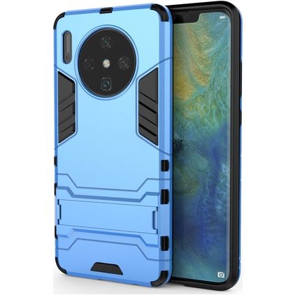 Mobigear Armor Stand Coque Huawei Mate 30 Coque arrière Rigide Anti-Chocs avec Support Amovible - Bleu