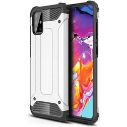 Mobigear Outdoor Coque Samsung Galaxy A71 Coque arrière Rigide Anti-Chocs - Argent