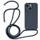 Mobigear Lanyard iPhone 15 Coque avec cordon en Silicone - Dark Blue