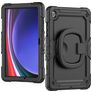 Mobilize Rotating Defender Coque Samsung Galaxy Tab A9 Plus (2023) Coque arrière en Plastique rigide,Silicone + Bandoulière + Support Amovible - Noir