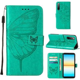 Mobigear Butterfly Housse Sony Xperia 10 IV Etui Porte-Monnaie - Vert