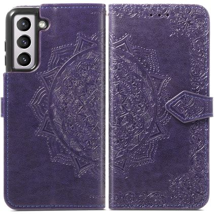 Mobigear Mandala Housse Samsung Galaxy S21 FE Etui Porte-Monnaie - Violet