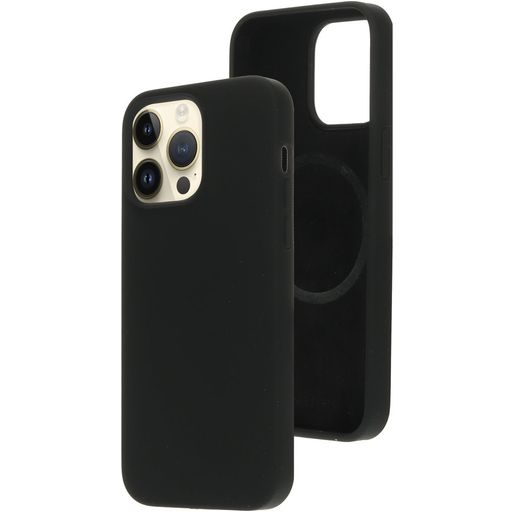 Mobiparts Coque iPhone 14 Pro Max MagSafe Coque arrière en Silicone - Noir