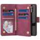 Mobigear Zipper Housse iPhone 12 Etui Porte-Monnaie - Rouge