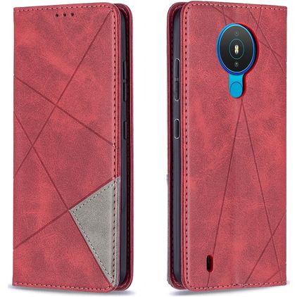 Mobigear Rhombus Slim Housse Nokia 1.4 Etui - Rouge