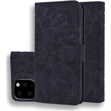 Mobigear Mandala iPhone 11 Étui Portefeuille - Noir