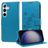 Mobigear Flowers Housse Samsung Galaxy S25 Plus Etui Porte-Monnaie - Bleu