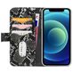 Mobilize Magnet Zipper Housse iPhone 12 Mini Etui avec Coque Détachable Porte-Monnaie - Noir
