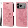 Mobigear Flowers Housse iPhone 17 Pro Max Etui Porte-Monnaie - Rose doré