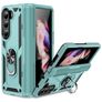 Mobigear Armor Ring Samsung Galaxy Z Fold 5 Plastique rigide Coque arrière Antichoc avec bague de maintien - Vert