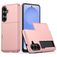 Mobigear Card Coque Samsung Galaxy S26 Plus Coque arrière Rigide Anti-Chocs avec Porte-Cartes - Rose doré