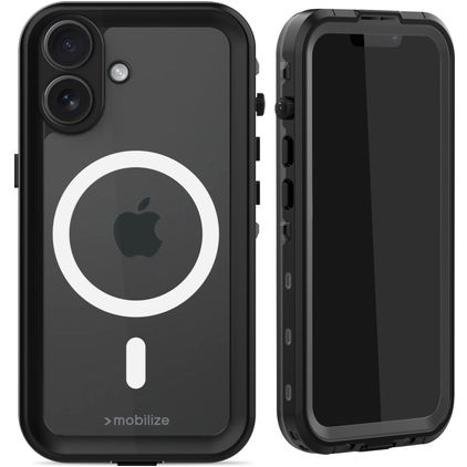 Mobilize Waterproof Coque iPhone 16 MagSafe Coque arrière Imperméable Rigide - Noir