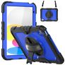 Mobigear SureGrip Xtreme Coque iPad 10 (2022) Coque arrière en Plastique rigide,Silicone + Bandoulière + Support Amovible - Dark Blue