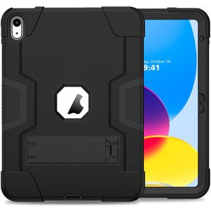 Mobigear ShieldStand Coque iPad 11 (2025) Coque arrière en Plastique rigide,Silicone + Support Amovible - Noir
