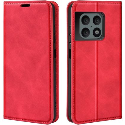 Mobigear Retro Slim Housse OnePlus 10 Pro Etui Porte-Monnaie - Rouge