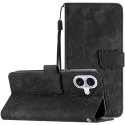 Mobigear Butterfly Housse iPhone 17 Etui Porte-Monnaie - Noir