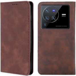 Mobigear Retro Slim Housse Vivo X80 Pro Etui Porte-Monnaie - Marron