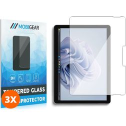 Mobigear Microsoft Surface Go 4 Verre trempé Protection d'écran - Compatible Coque - Noir (Lot de 3)