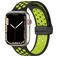 Mobigear Sport Plus Mag Bracelet Silicone Apple Watch Fermeture magnétique - 42/41/40/38 mm - Noir / Vert