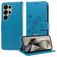 Mobigear Flowers Housse Samsung Galaxy S25 Ultra Etui Porte-Monnaie - Bleu