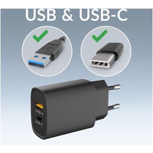 Mobigear Essentials - Simple USB-C Chargeur Apple Lightning 1 mètre Power Delivery 20W - Noir