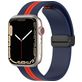 Mobigear Stripe Mag Bracelet Silicone Apple Watch Fermeture magnétique - 49/46/45/44 mm - Rouge / Bleu Marin