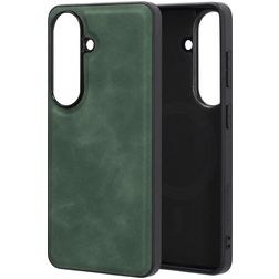Mobiparts Classic Coque Samsung Galaxy S26 MagSafe Coque arrière en TPU,Similicuir - Emerald Green