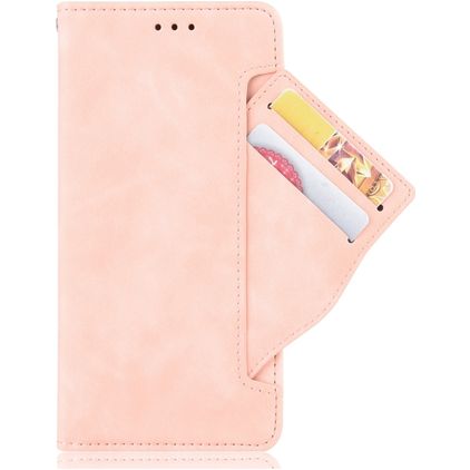 Mobigear Slide Wallet Housse Motorola One Hyper Etui Porte-Monnaie - Rose