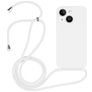 Mobigear Lanyard iPhone 14 Plus Coque avec cordon en Silicone - Blanc