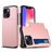 Mobigear Card Coque iPhone 15 Plus Coque arrière Rigide Anti-Chocs avec Porte-Cartes - Rose doré