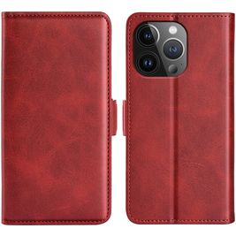 Mobigear Slim Magnet Housse iPhone 15 Pro Etui Porte-Monnaie - Rouge