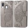 Mobigear Butterfly Housse Samsung Galaxy A40 Etui Porte-Monnaie - Gris
