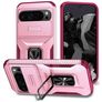 Mobigear Armor Ring Cam Slide Coque Google Pixel 9 Pro XL Coque arrière Rigide Anti-Chocs avec Anneau-Support et Protecteur Lentilles - Rose
