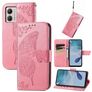 Mobigear Butterfly Housse Motorola Moto E13 Etui Porte-Monnaie - Rose