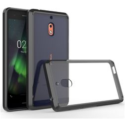 Mobigear Crystal Coque Nokia 2.1 Coque arrière Rigide - Transparent / Noir