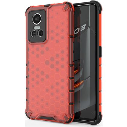 Mobigear Honeycomb Realme GT Neo 3 Plastique rigide Coque arrière Antichoc - Rouge